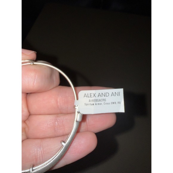 Alex and Ani Spiritual Armor Cross Expandable Bangle Bracelet Silver Tone - Picture 3 of 10